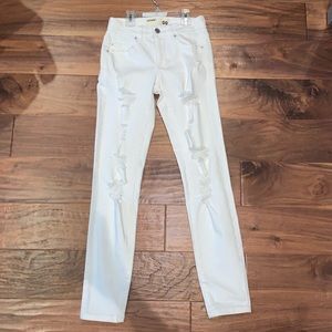 White ripped jeans